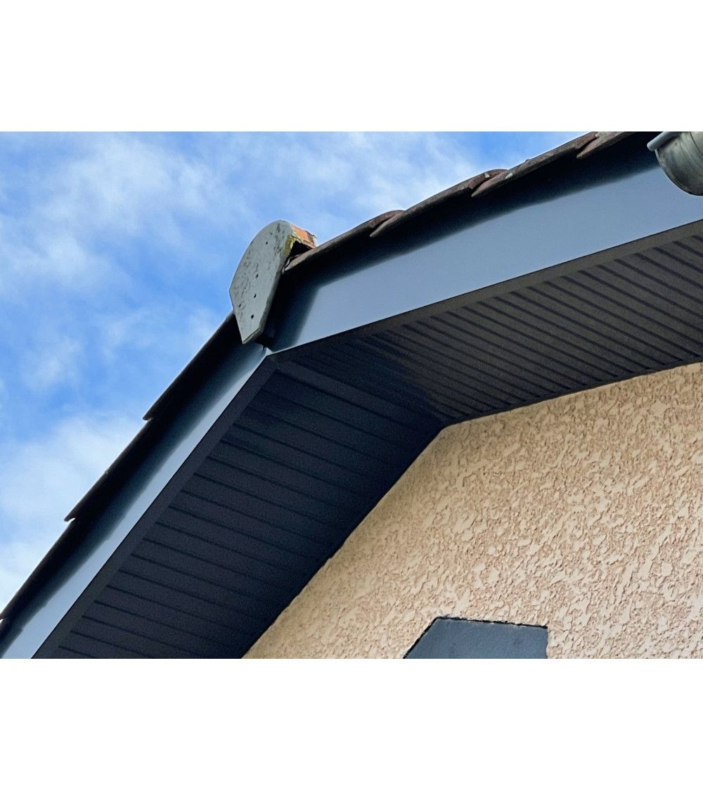 Bande de rive Gris Anthracite, RAL 7016, épaisseur 1 mm, 1 pli retour 2cm , Largeur 10 cm , Longueur 140 cm - 2