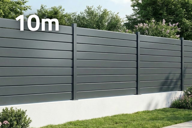 Clôture Aluminium Persienne 10m VANO H.150cm gris
