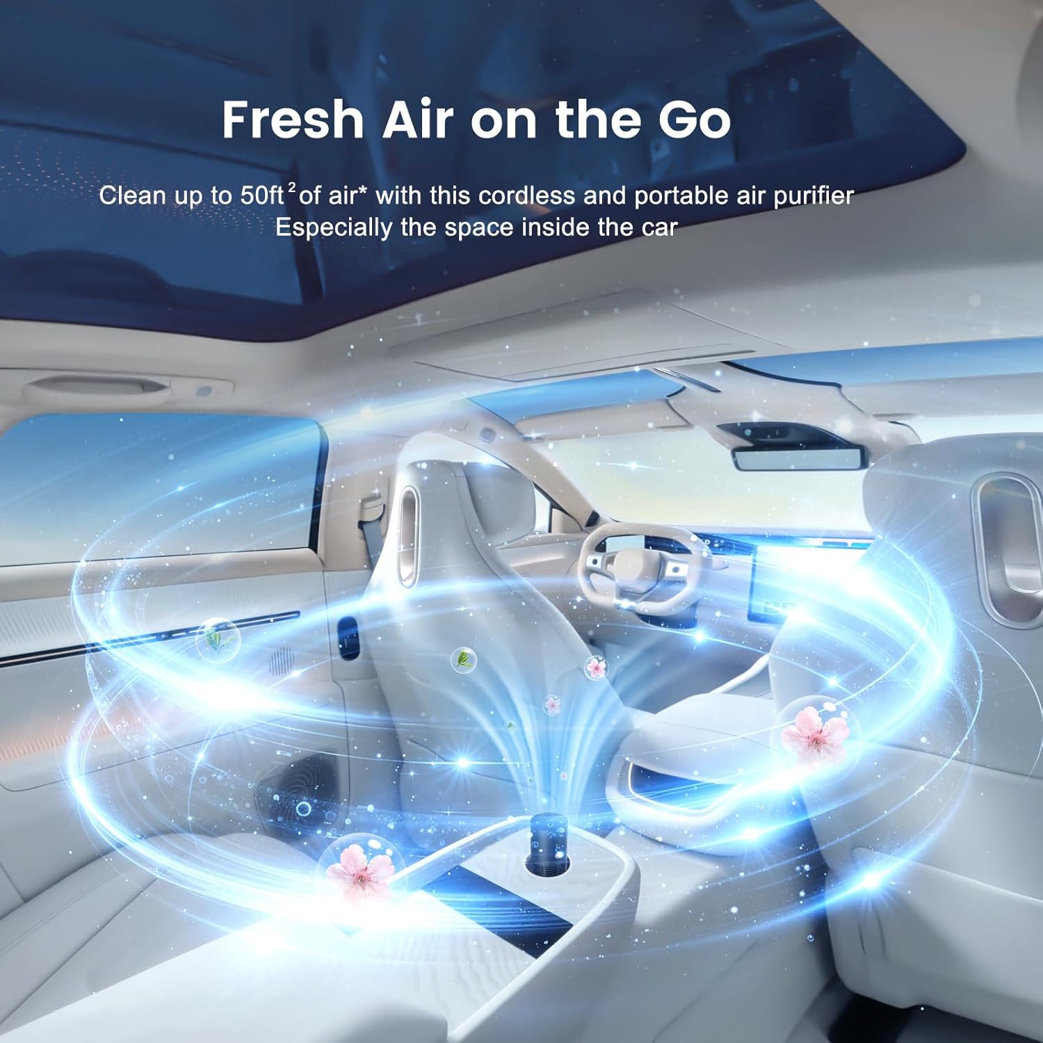 Mini purificador de aire para coche, silencioso, portátil, pequeño, negro - 4