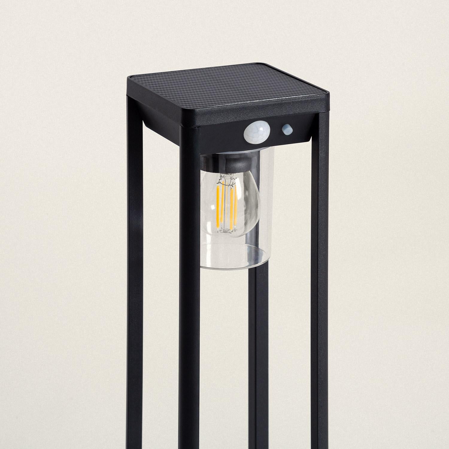 Balise Extérieure sur Pied Solaire 2W 40cm Aluminium avec Détecteur de Mouvement Devah, Noir, Aluminium, IP44, 202lm - 2