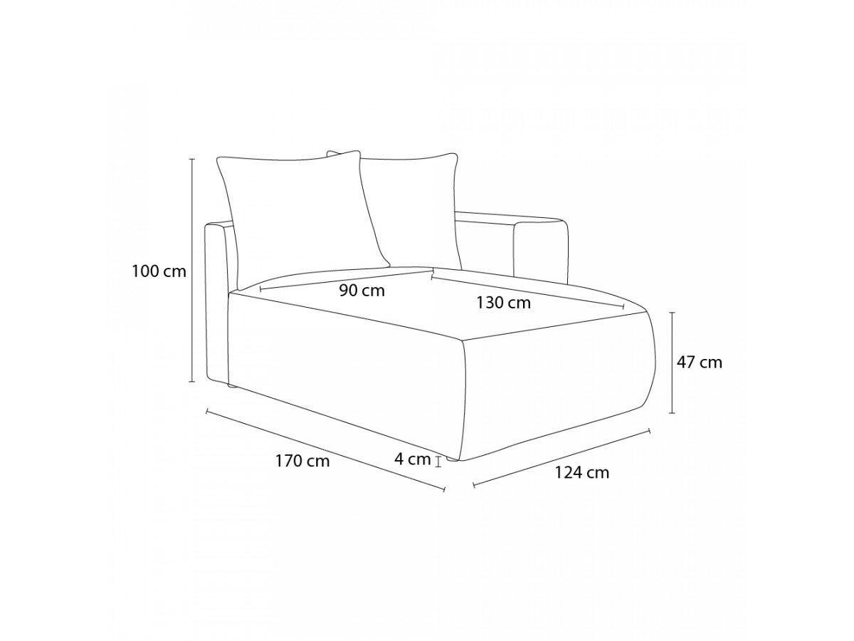 BOBOCHIC Méridienne avec accoudoir pour canapé modulable VOLTAIRE Bleu foncé Angle droit - 7