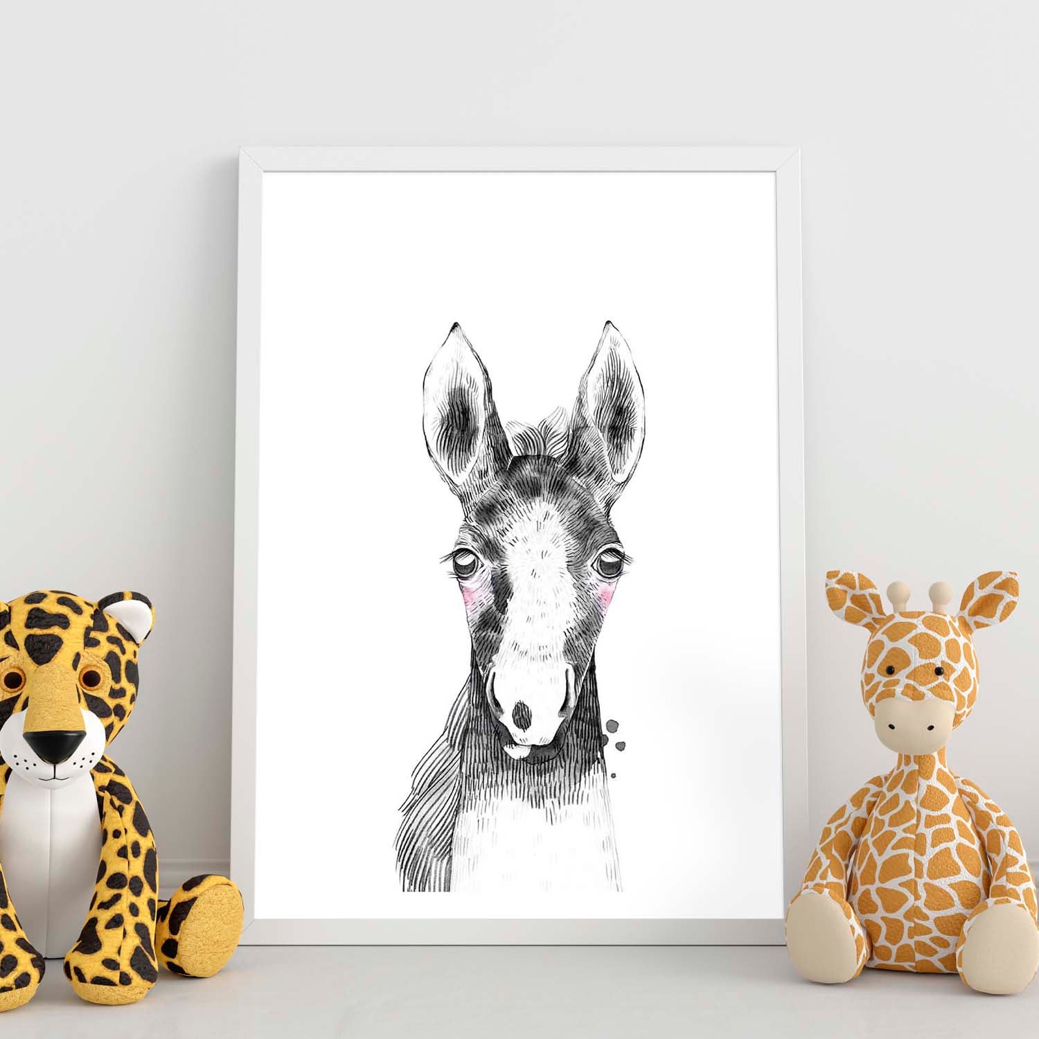 Lámina Infantil Cebra Comiendo Chicle | Poster A4 Animales Divertidos |  Decoración Habitación Lámina A4 Nacnic, image size:1500x1500