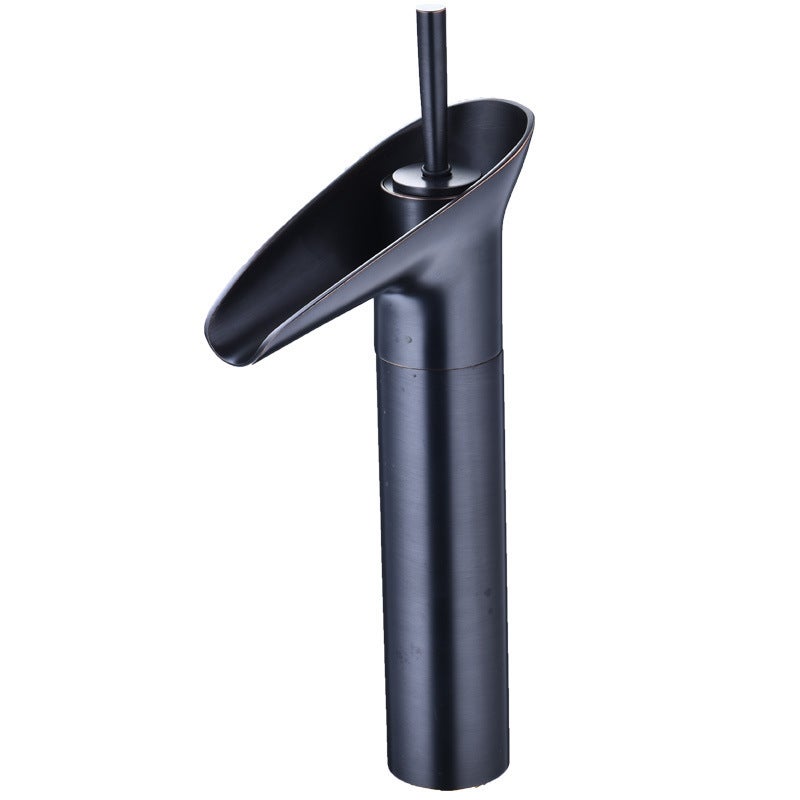 Bateria łazienkowa bateria umywalkowa kaskadowa czarna retro z pojedynczą dźwignią wysoka bateria łazienkowa z mosiądzu bateria do umywalki bateria d