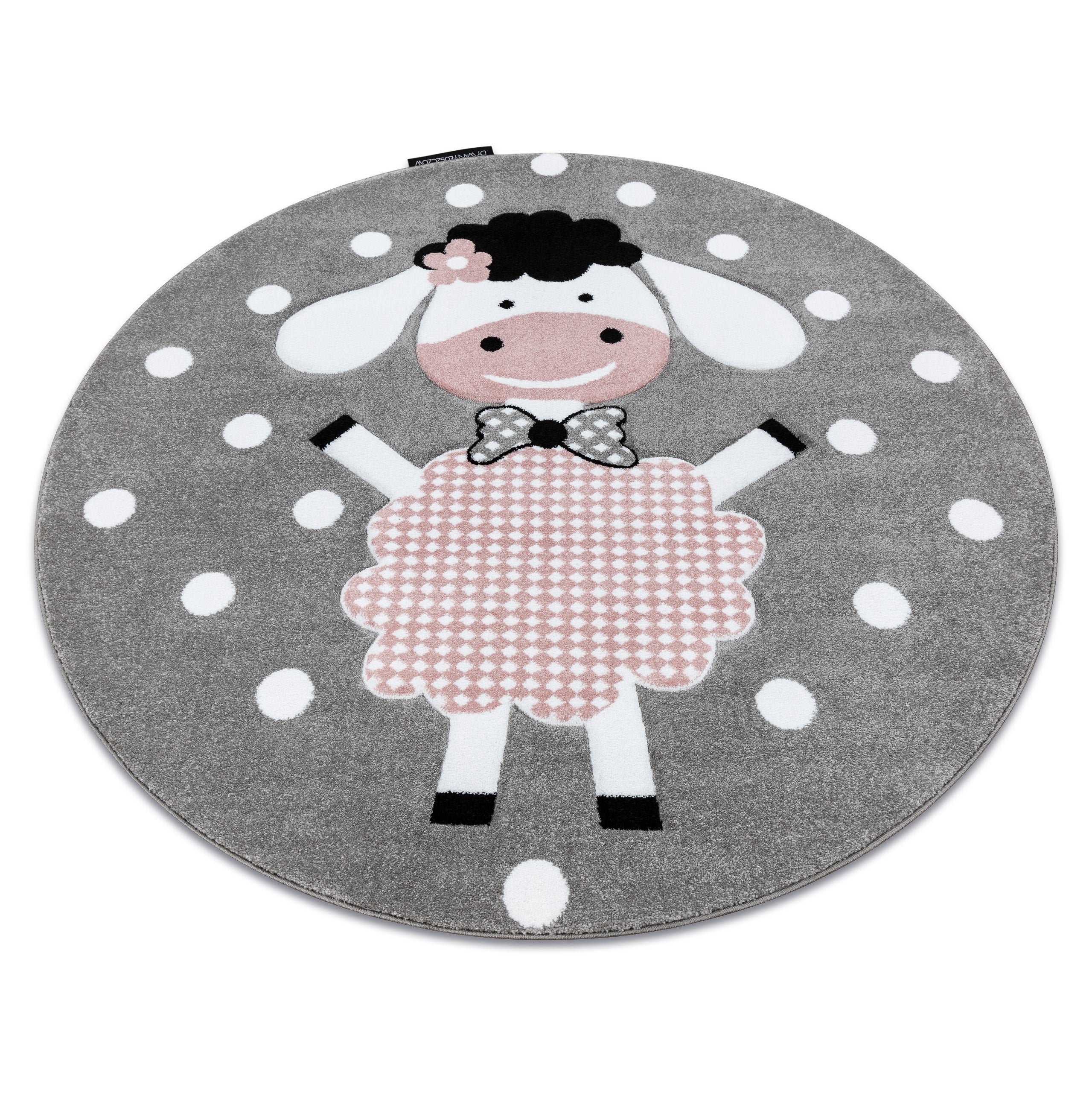 Dywan PETIT DOLLY OWCA, OWIECZKA koło szary koło 120 cm