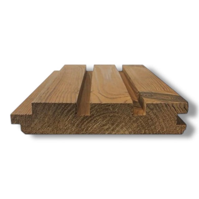 Confezione da 10 listelli per rivestimento murale in legno maschio-femmina termotrattato TRIPLO 20x140x2400 mm