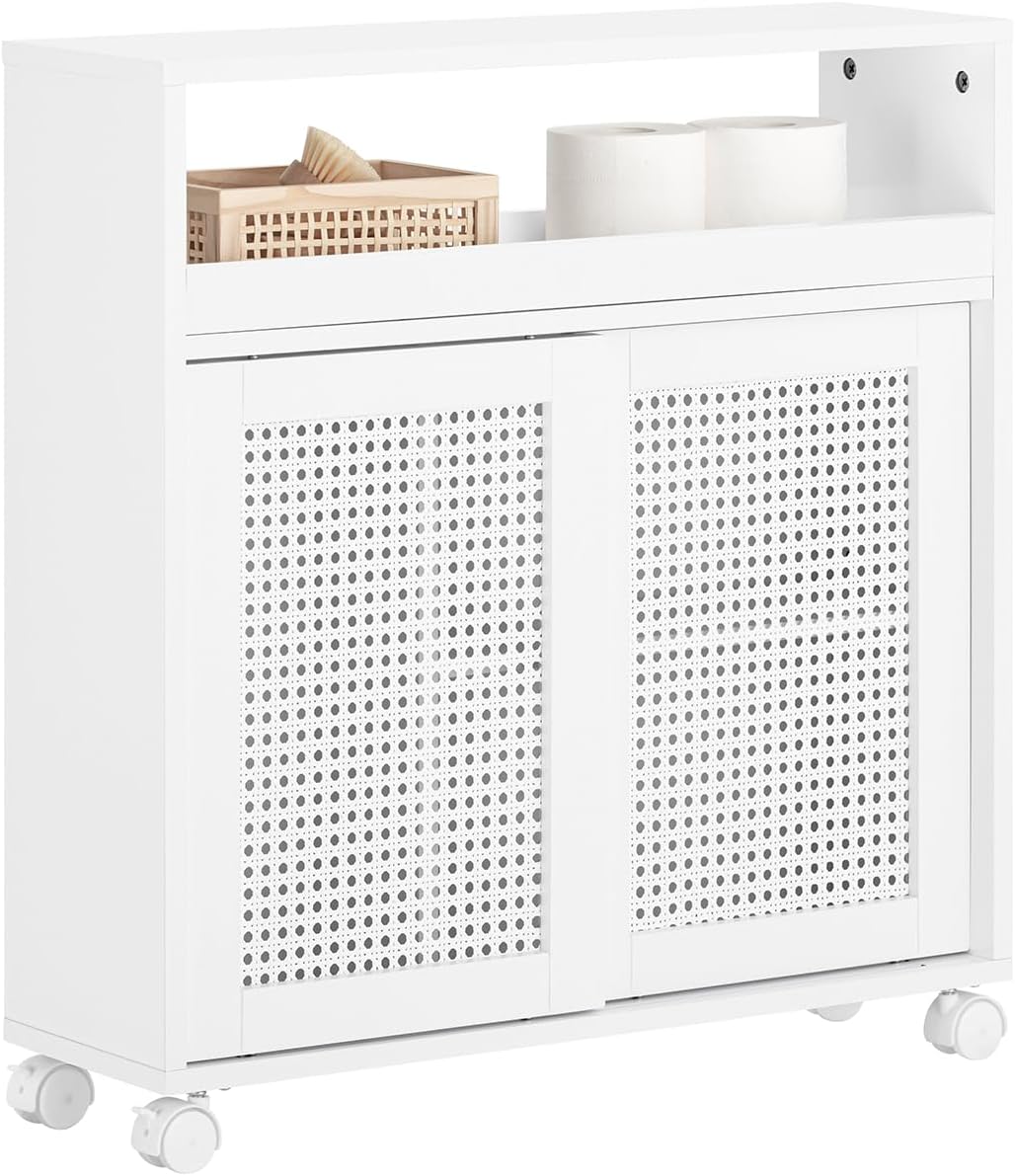 SoBuy Meble łazienkowe z jednymi drzwiami Biały 65x20x70cm Funkcjonalny BZR119-W
