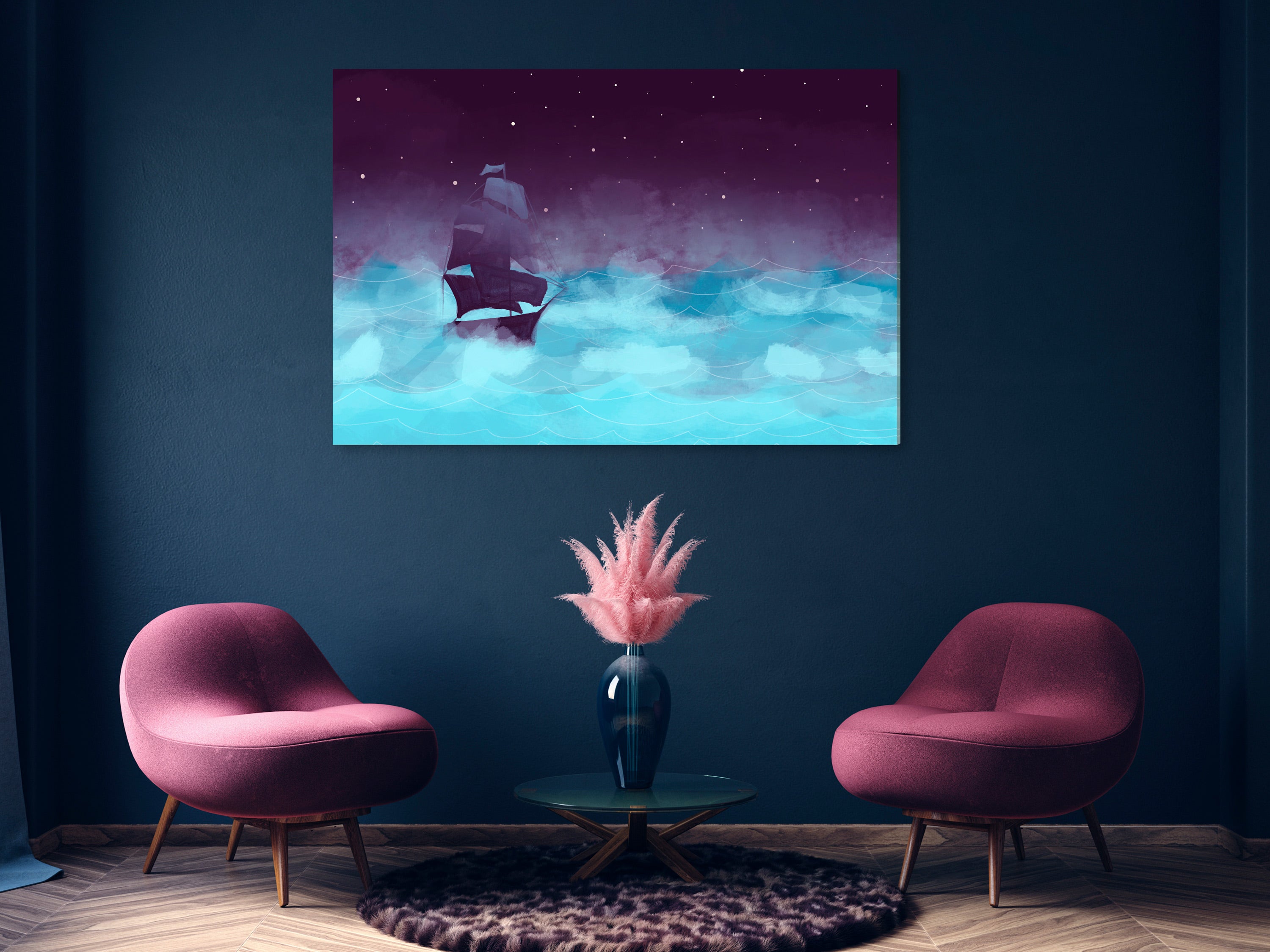 Tableau - Night Waves (1 Part) Wide - Third Variant [60x40] | Leroy Merlin