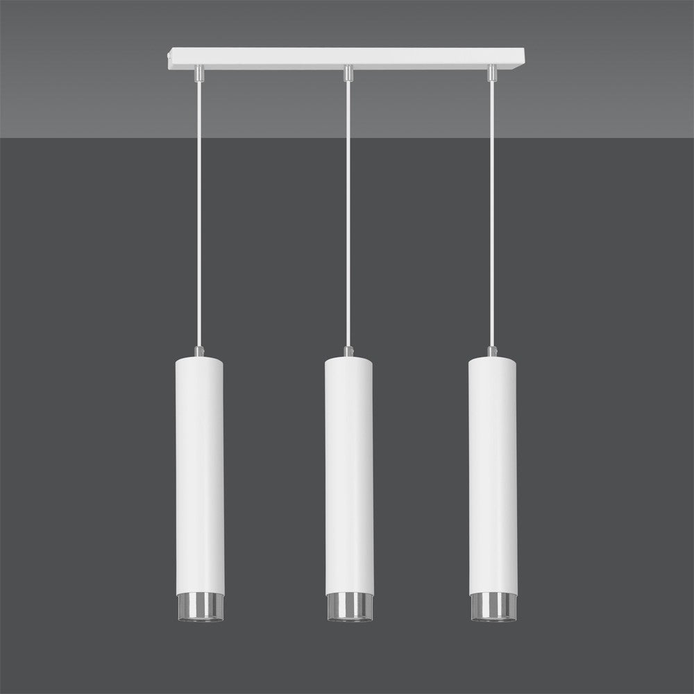 Mura lampa wisząca 3 światła cylindryczny czarny i chrom 3xGU10 - 3