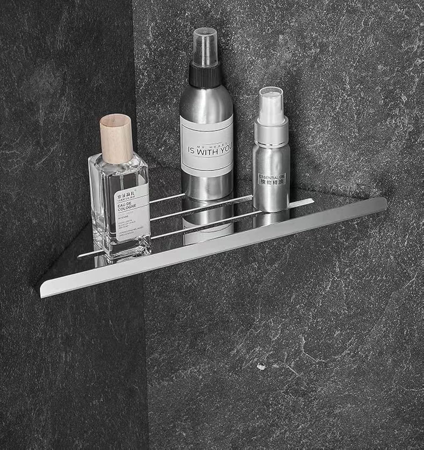 2 étagères d'angle de douche en acier inoxydable, argentées - 6