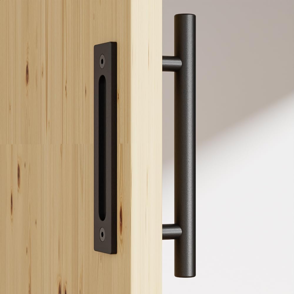 Mâner negru pentru ușă glisantă de 24 cm/9