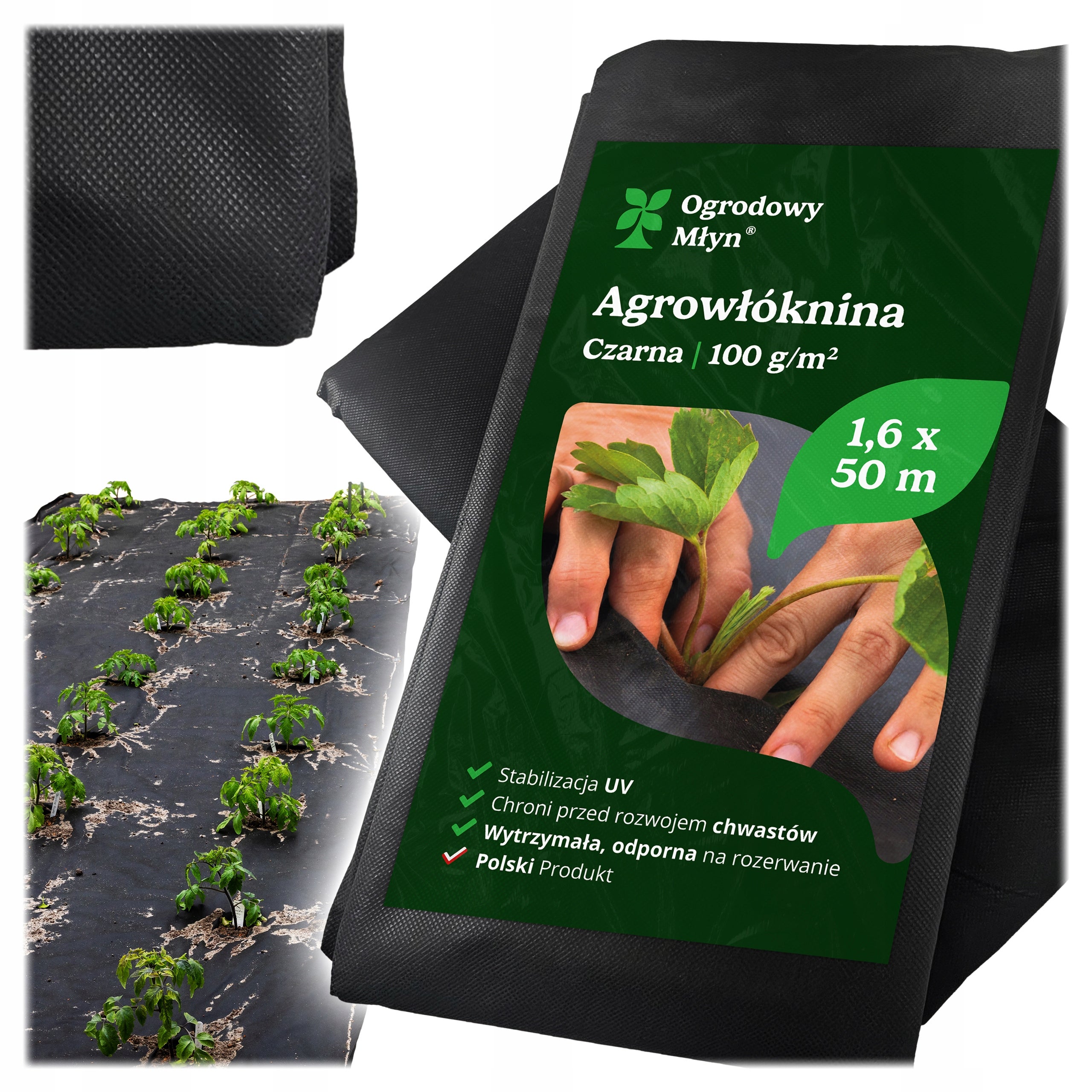 Agrotkanina Agrowłóknina Odporna NA UV 50mb x1,6m 100g Ogrodowy Młyn