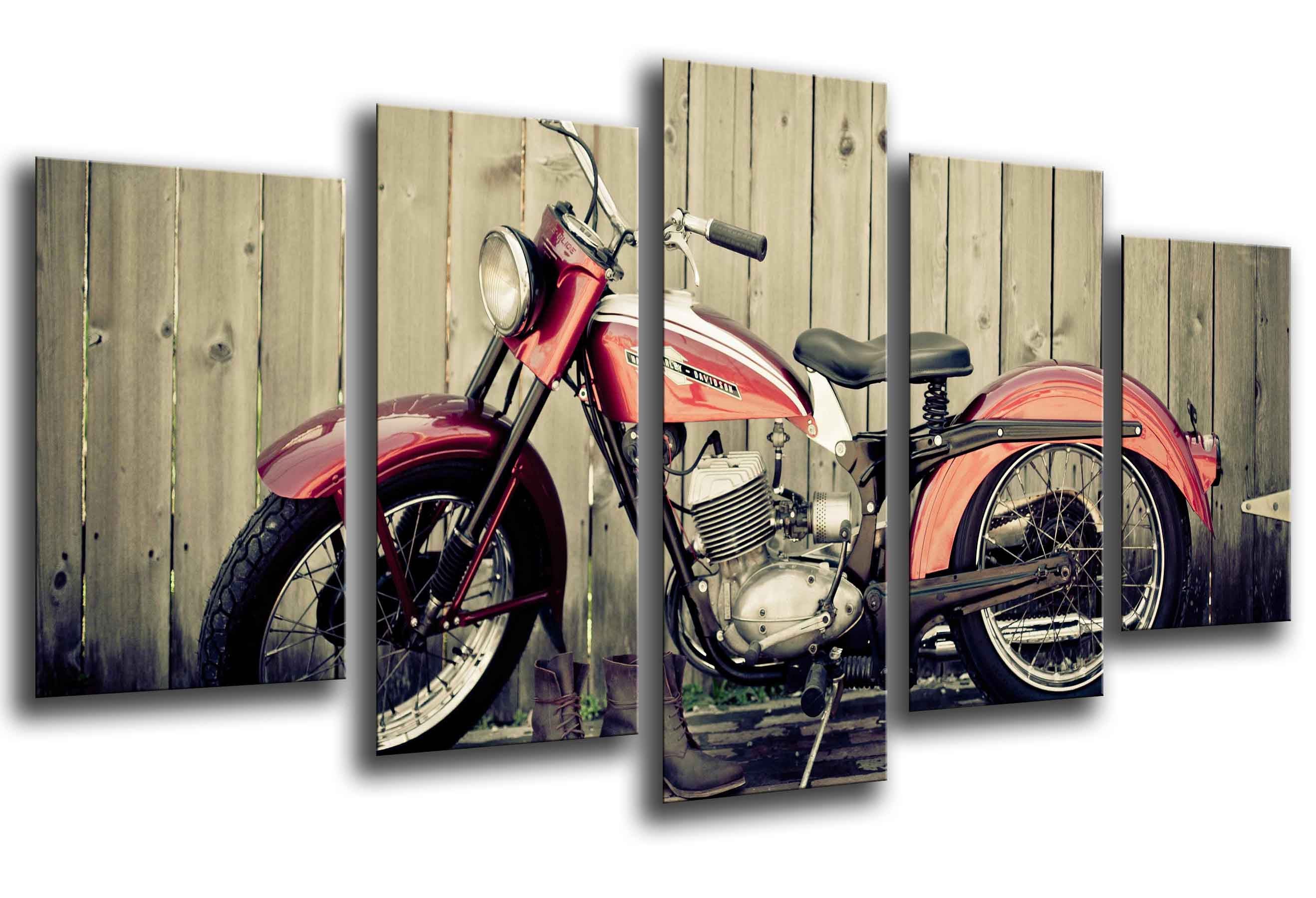 Set de posters moto vintage, harley davidson, impresión digital alta calidad