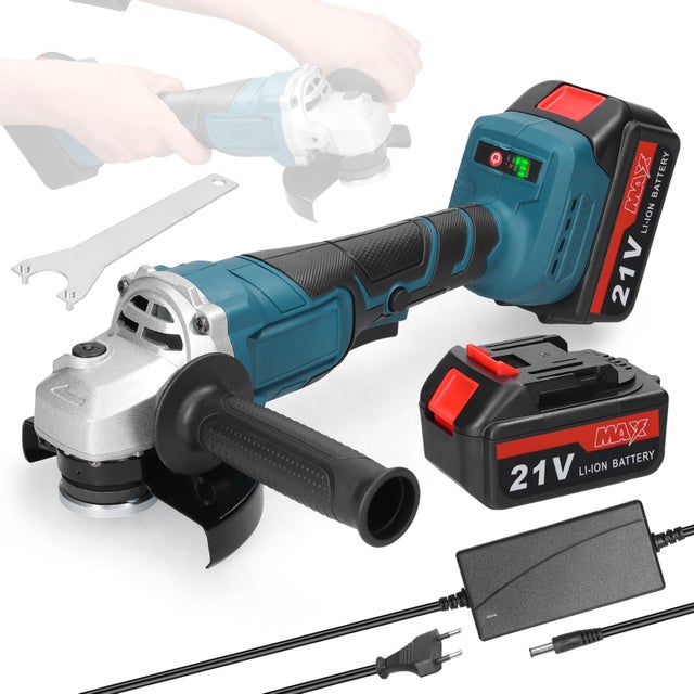 Amoladora angular eléctrica multifuncional de 125 mm, motor sin escobillas, batería de litio portátil, adecuada para cortar y pulir