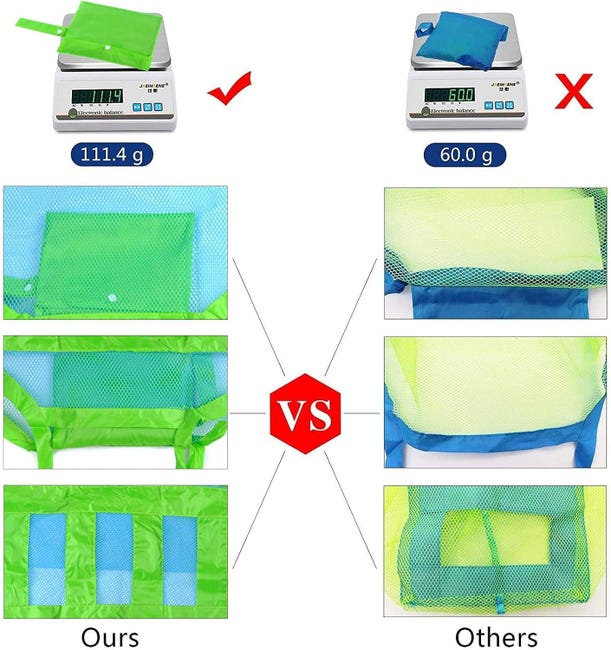 Sac Filet Rangement Jouets Plage - ZGEER - 45 x 30 x 45cm - Vert et Bleu - Conception de Maillage - Jeux - Jouets Sac Filet Rangement Jouets Plage - ZGEER - 45 x 30 x 45cm - Vert et Bleu - Conception de Maillage - Jeux - Jouets