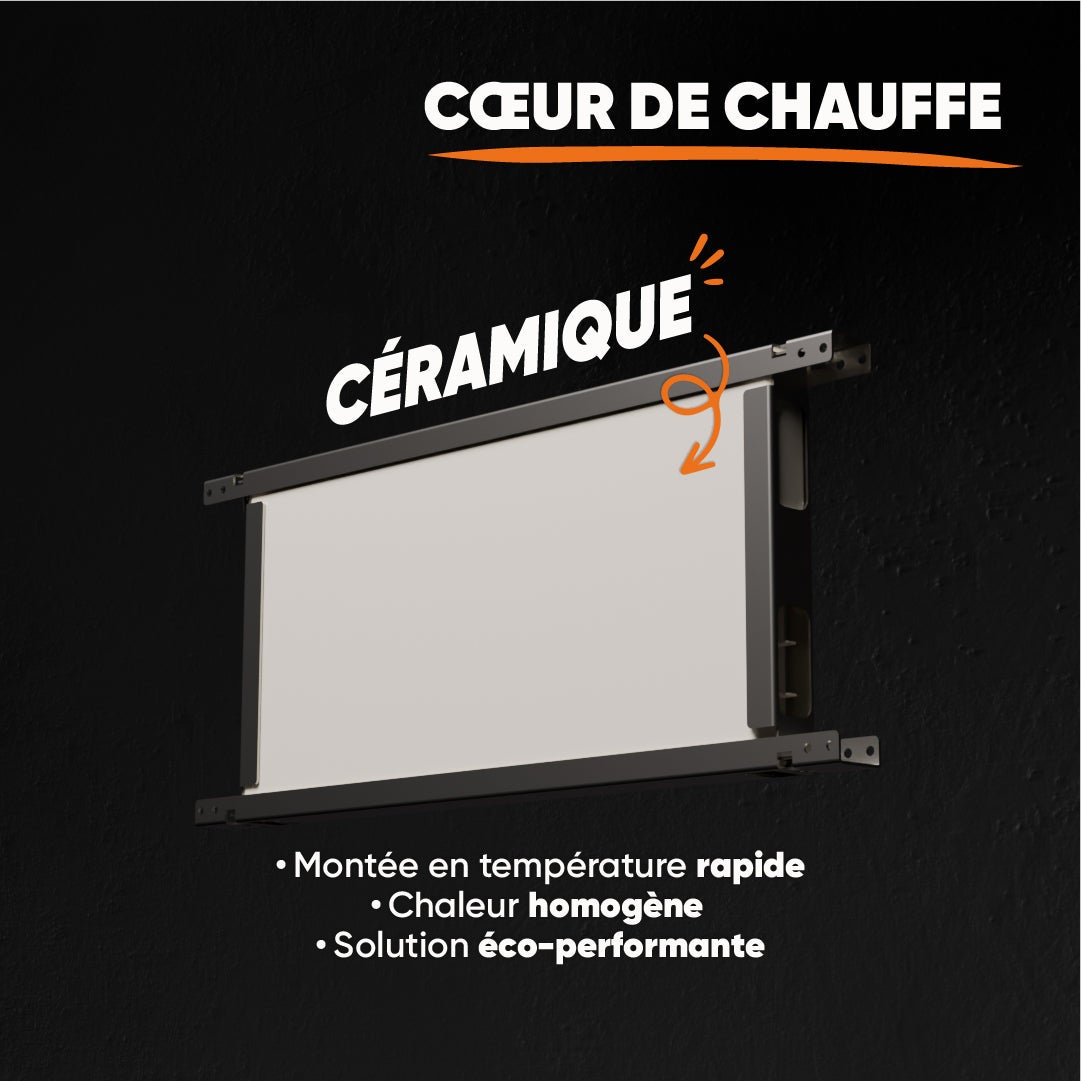 Radiateur électrique fixe à inertie sèche céramique 1000W Bestherm ARIA plinthe blanc - 4