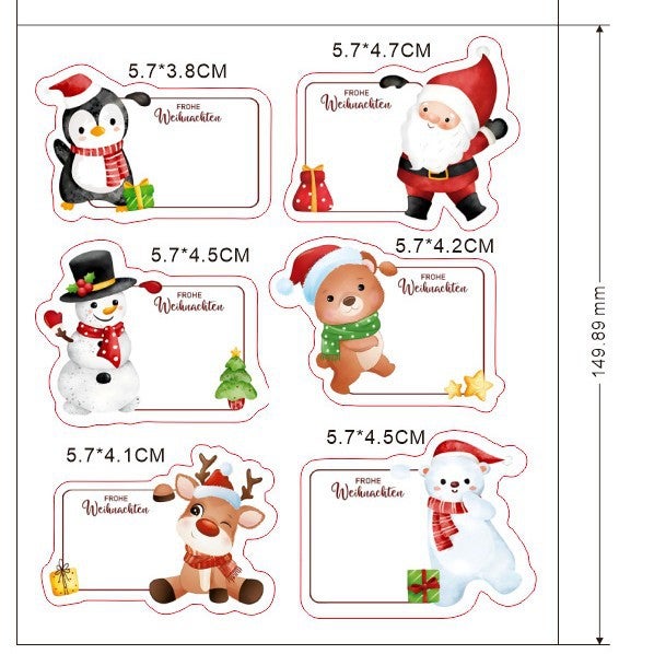 Lot De 180 Stickers De Noël Autocollants - 6 Motifs Festifs - Pour Cadeaux, Décoration, Bureau - Surface Lisse Pour écriture