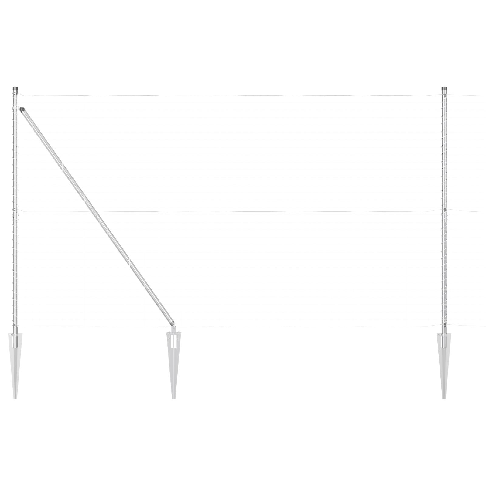 Słupek ogrodzeniowy. 13 pcs Srebrny Stal vidaXL