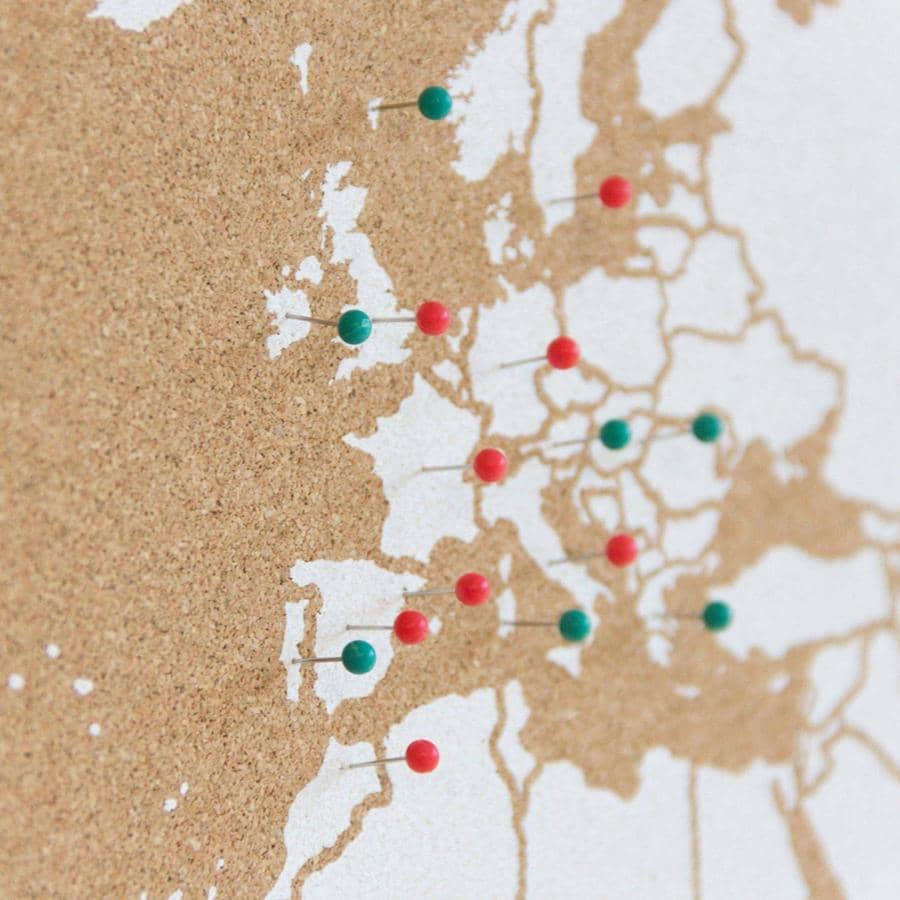 Mappa Europa In Sughero Miss Wood | Bianco | Con Spilli | Decorazione Parete - Foto 4