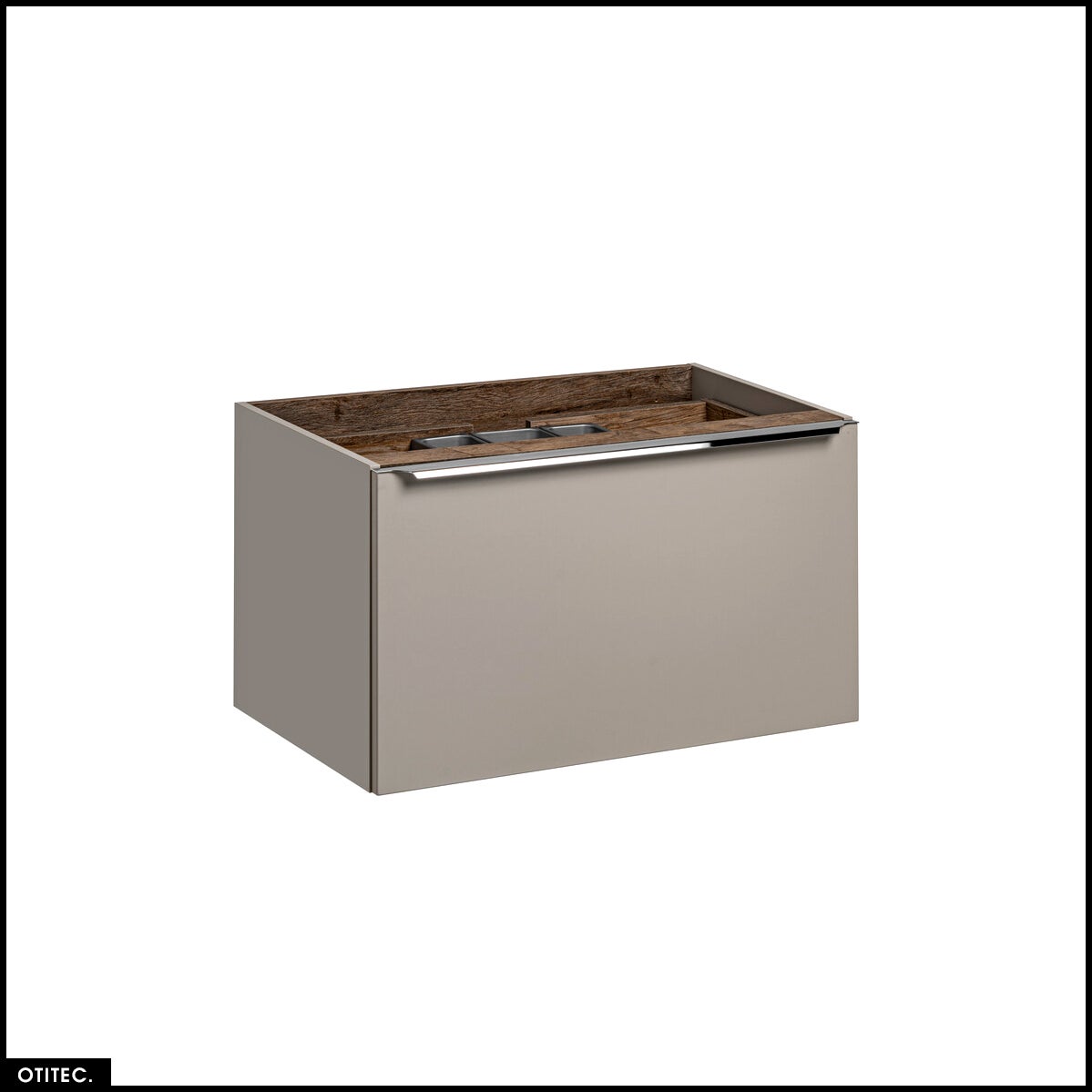 Mueble bajo lavabo - 80 cm - 2 cajones - bold taupe