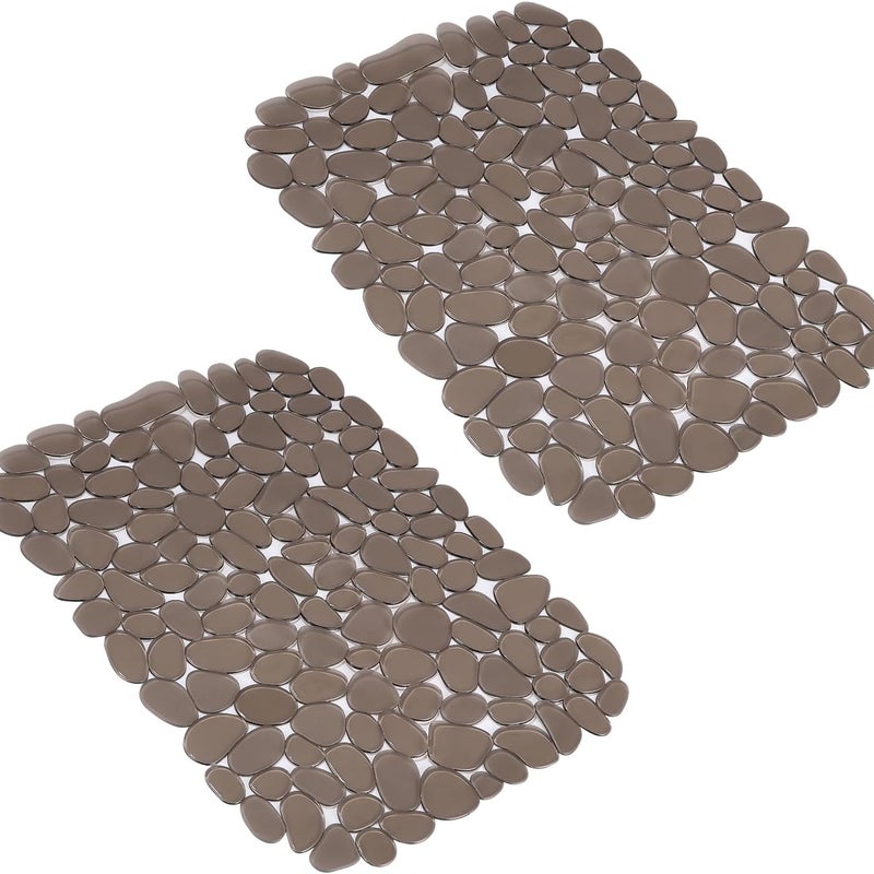 Mata do zlewu, mata do zlewu, paski, zmywarka, wycinana, plastik, 40 x 30 cm, brązowa