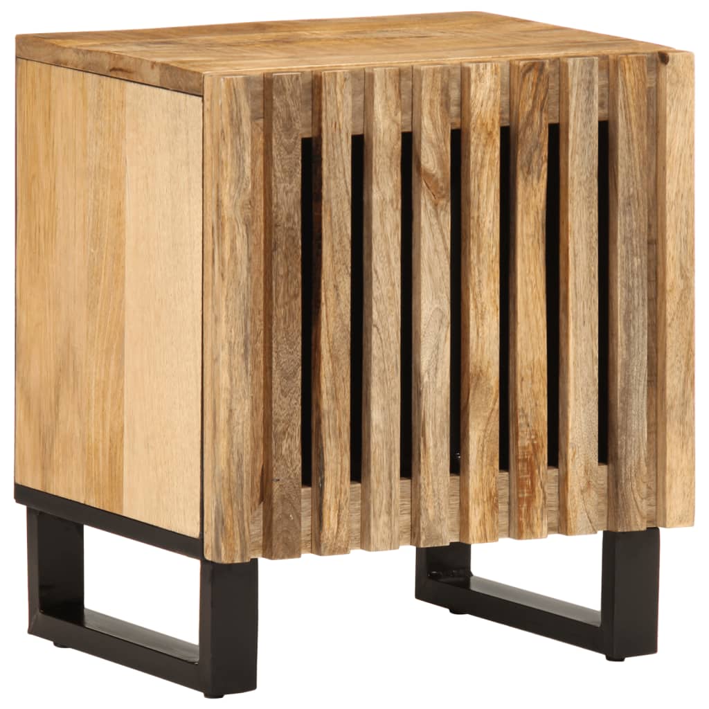 Szafka nocna vidaXL z drewna mango 40x34x46 cm z drzwiami i stylem przemysłowym