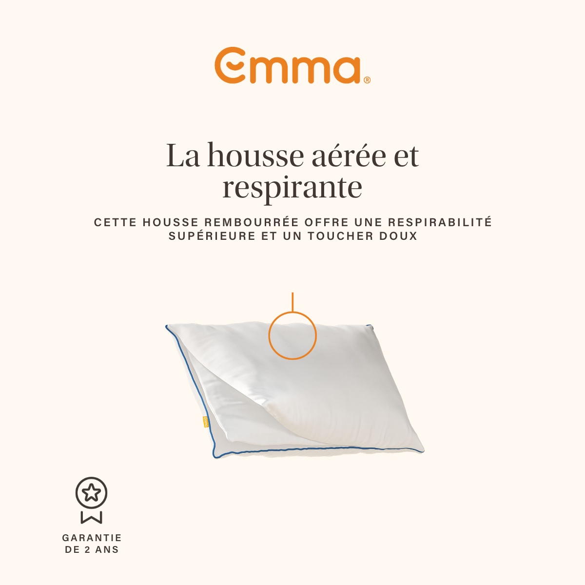 EMMA | Oreiller Emma Original Confort 50x70 cm | Doux et Moelleux | Soulage La Pression | Hauteur Adaptable | Hypoallergénique - 2