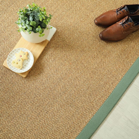 Tapis en sisal naturel - Veracruz chevron - Ecru et vert olive - 120 x 170 cm - 3