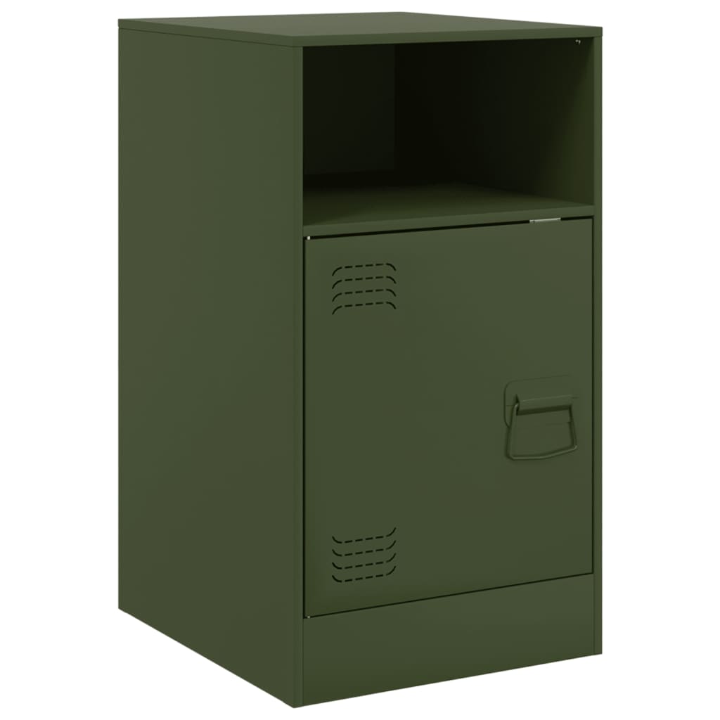 Comodini 2 pz Verde Oliva 34,5x39x62 cm in Acciaio vidaXL - 7