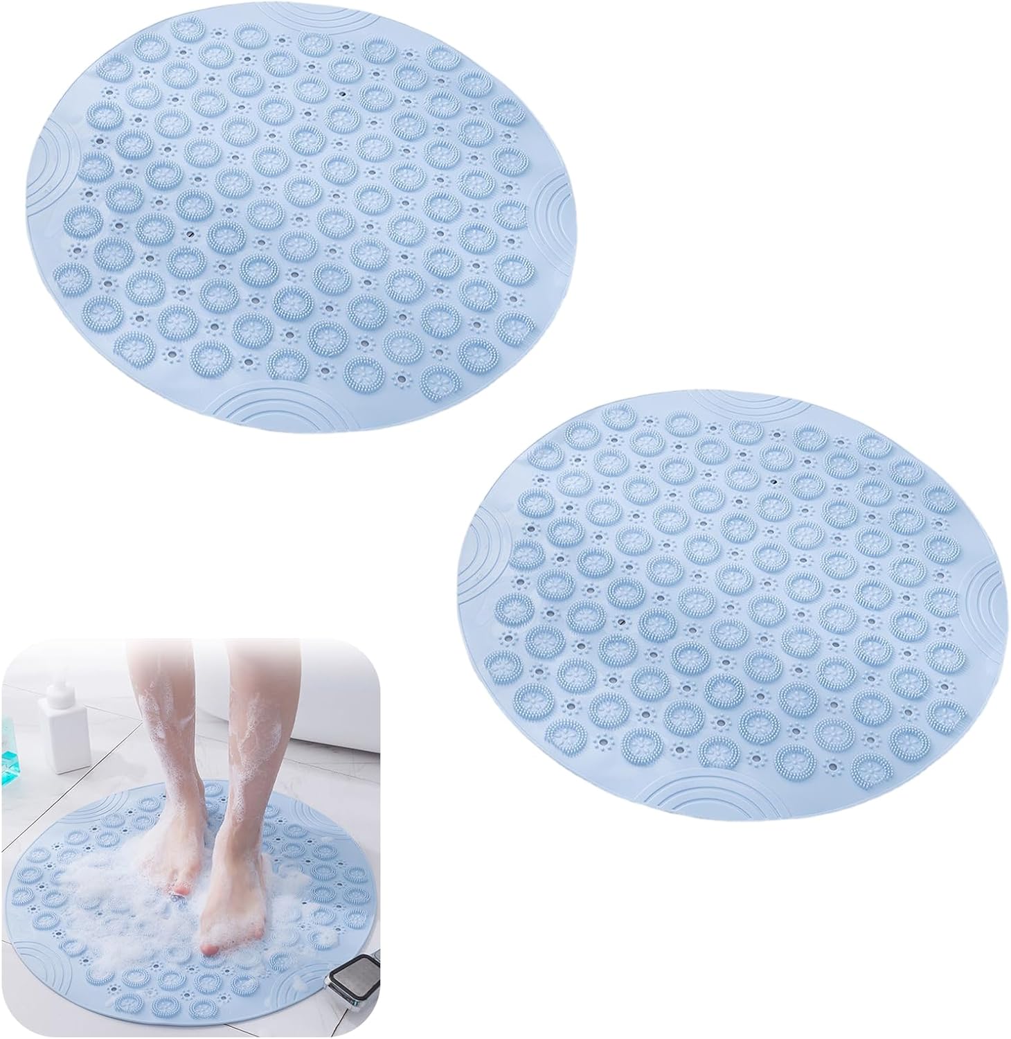 Mata antypoślizgowa do wanny, szybkoschnąca mata prysznicowa z przyssawkami i otworami drenażowymi, do prysznica, łazienki