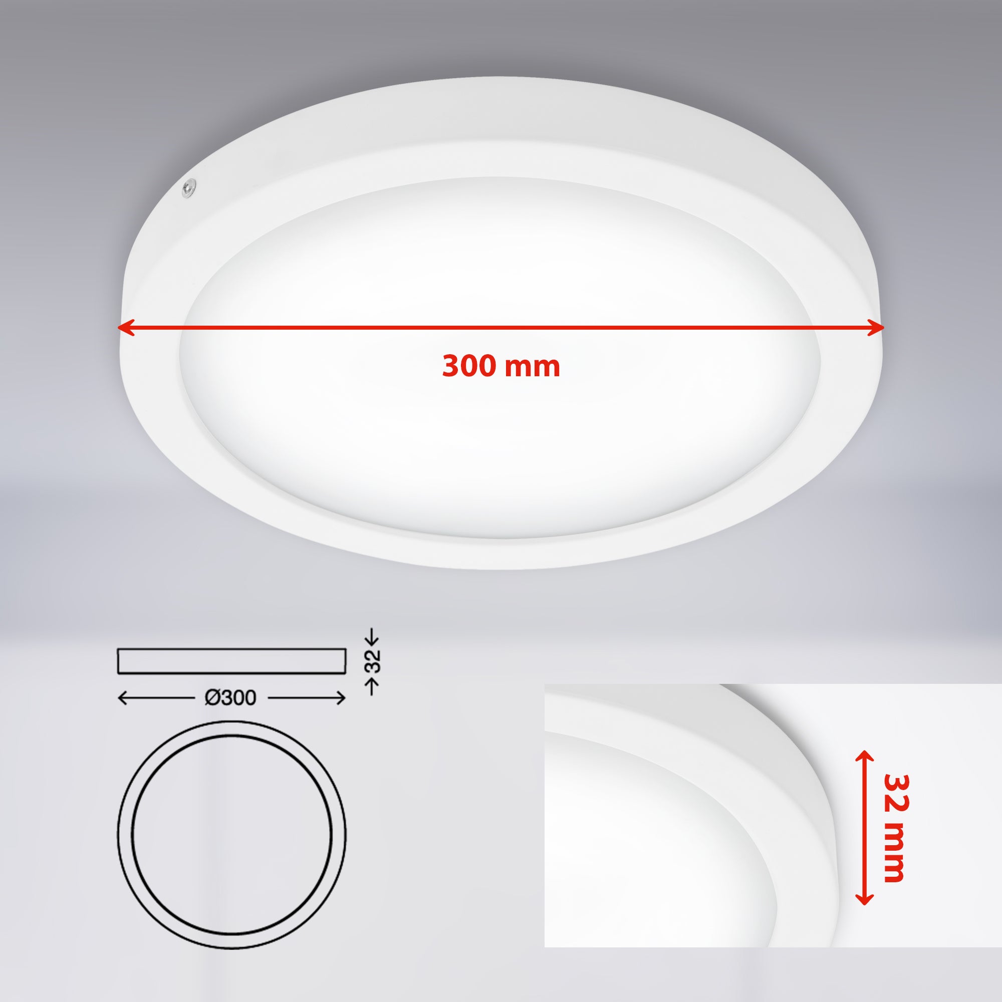 Briloner Leuchten – Luminaire Led, Lampe De Plafond, Plafonnier 21 Watt, 2.000 Lumen, 4.000 Kelvin, Rond, Blanc, - 5