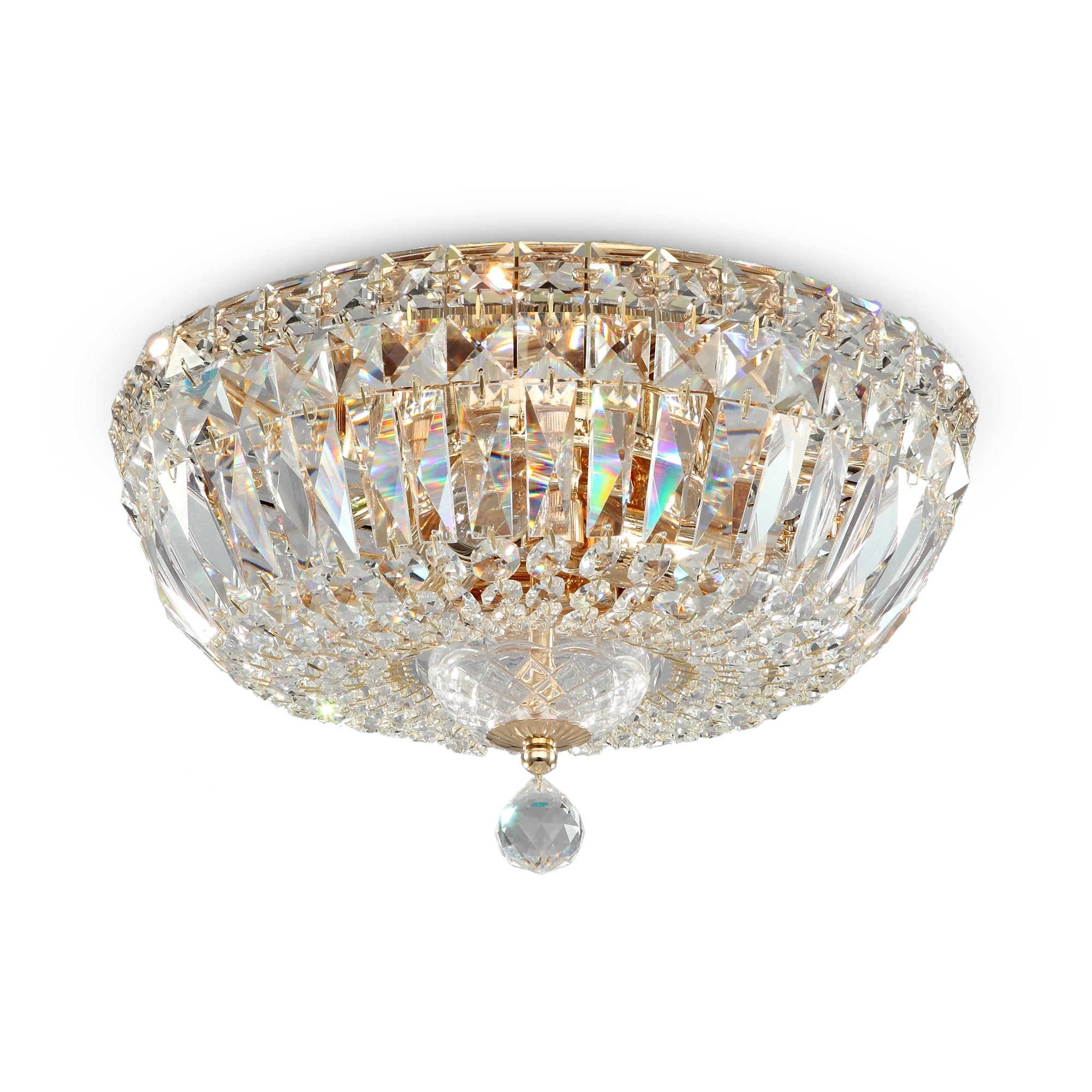 Lampa wisząca Basfor mosiężno-złota 3xE14x60W kryształowa glamour wym: 20,5 x 30 x 30 cm kryształ Maytoni