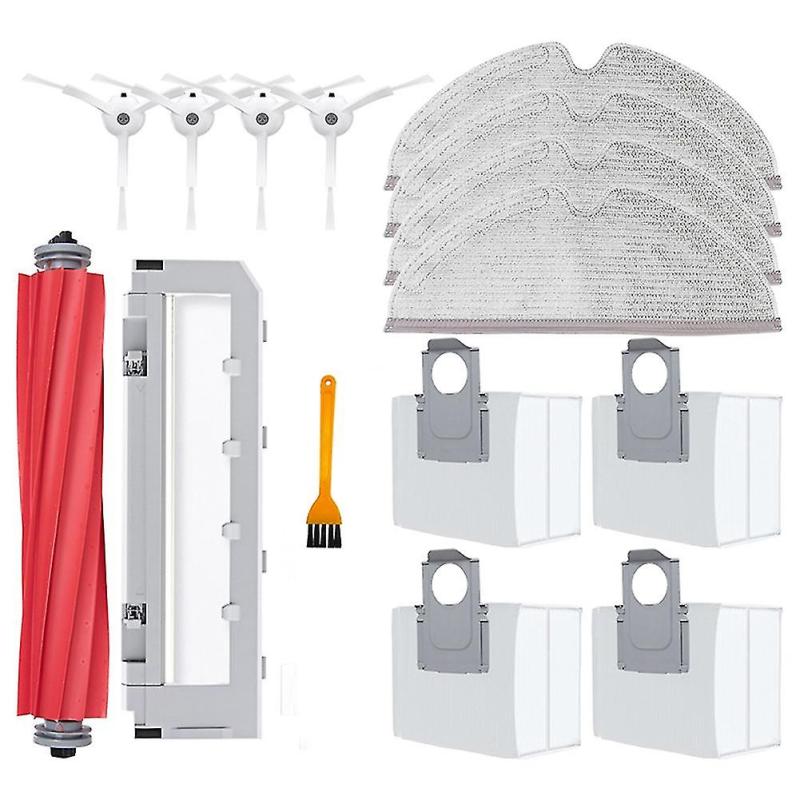 Kit Accessori Di Ricambio Per Roborock S8 MaxV Ultra - 14 Pezzi: Spazzola Rullo, Filtri, Spazzole Laterali, Panni, Sacchetti Polvere