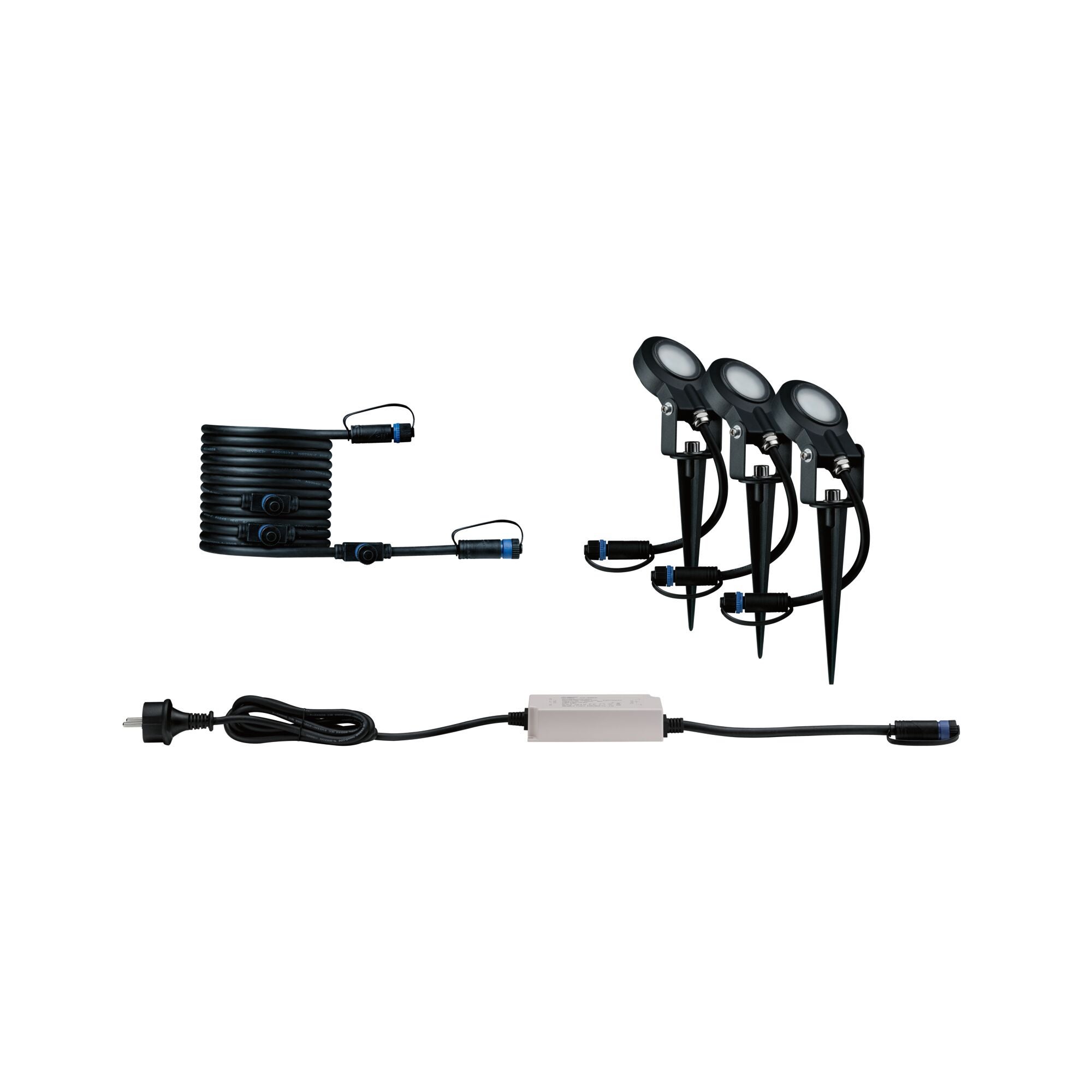 Plug & Shine Projecteur de jardin LED Sting Kit de base favorable aux insectes IP67 2200K 3x6,3W 75VA Anthracite - 3