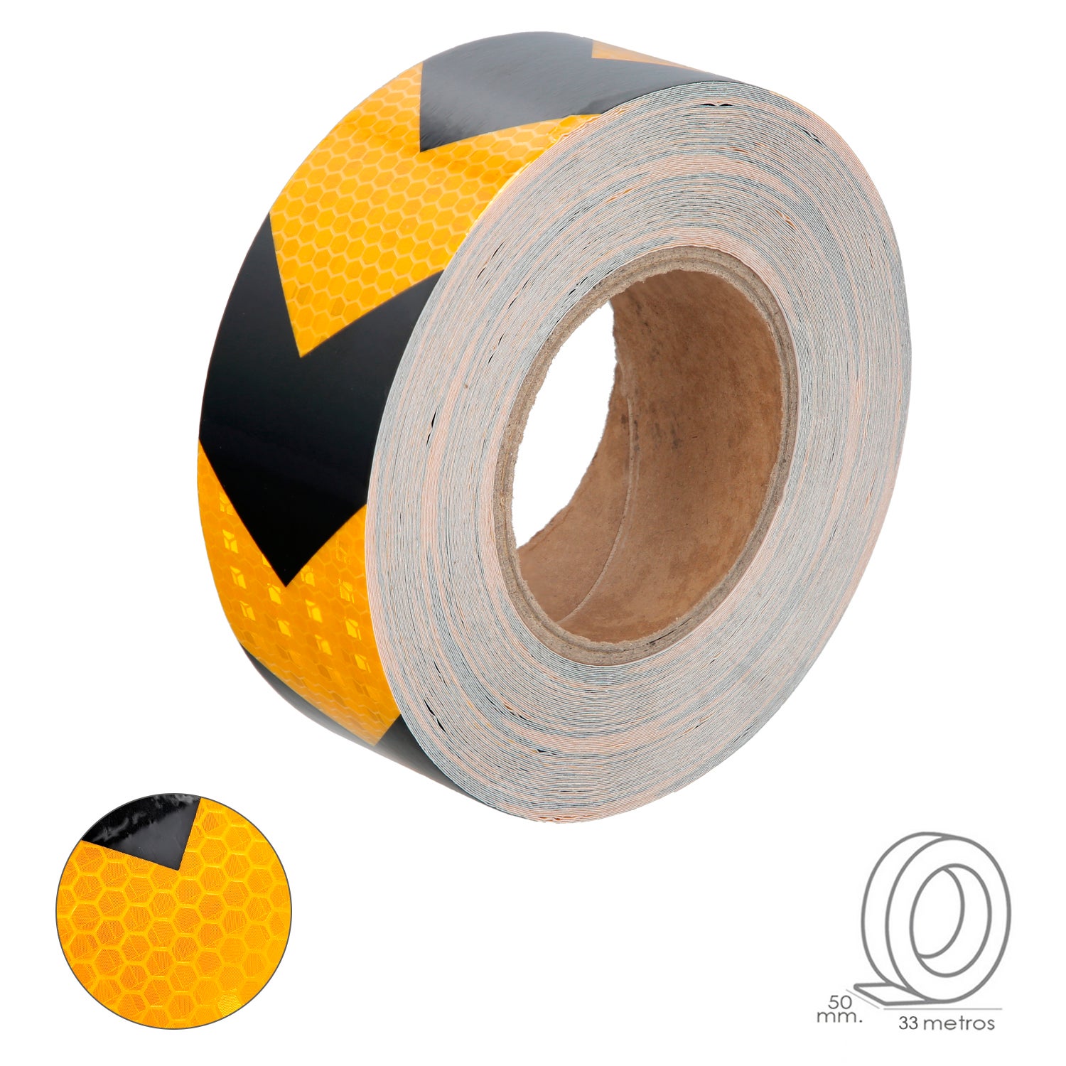 OMNIA TOOLS Nastro Rifrangente Autoadesivo | Alta Visibilità, 50mm X 45,7m, Impermeabile, Per Sicurezza
