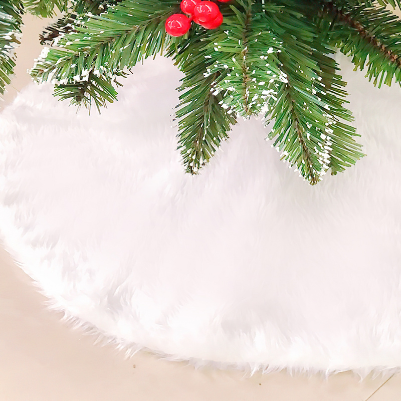 Gonna per albero di Natale 90 cm/35 pollici, gonna per albero di Natale in pelliccia sintetica, decorazioni per albero di Natale, bianco - 4