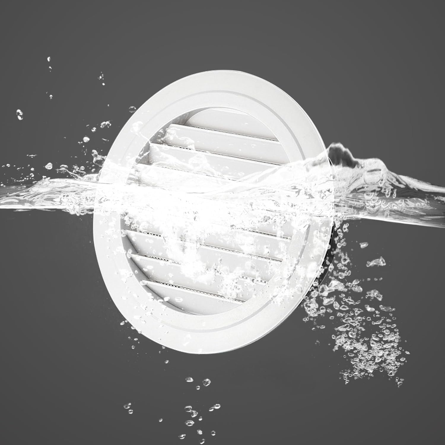 Griglia Di Ventilazione Rettangolare 125 Mm In ABS Bianco - Con Zanzariera E Flangia, Regolabile