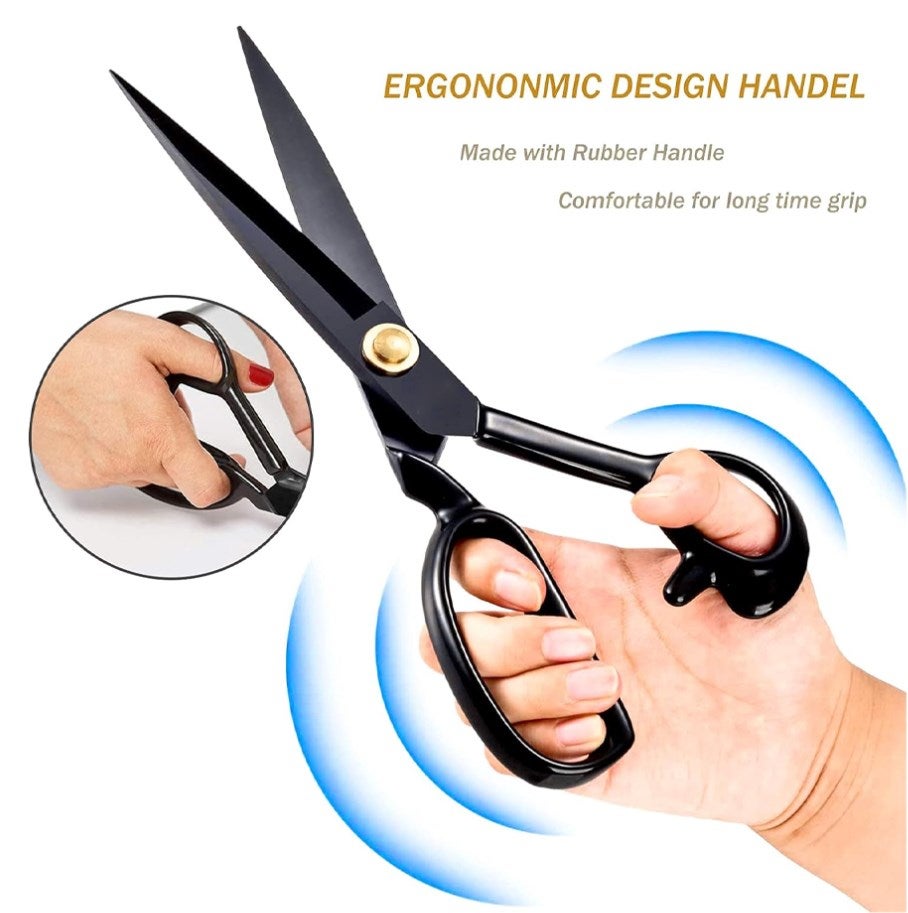 (destro) Tesoura de costura 25,5 cm - Tesoura de costura Tesoura de tecido para corte de tecidos, roupas, couro, matérias-primas - 3