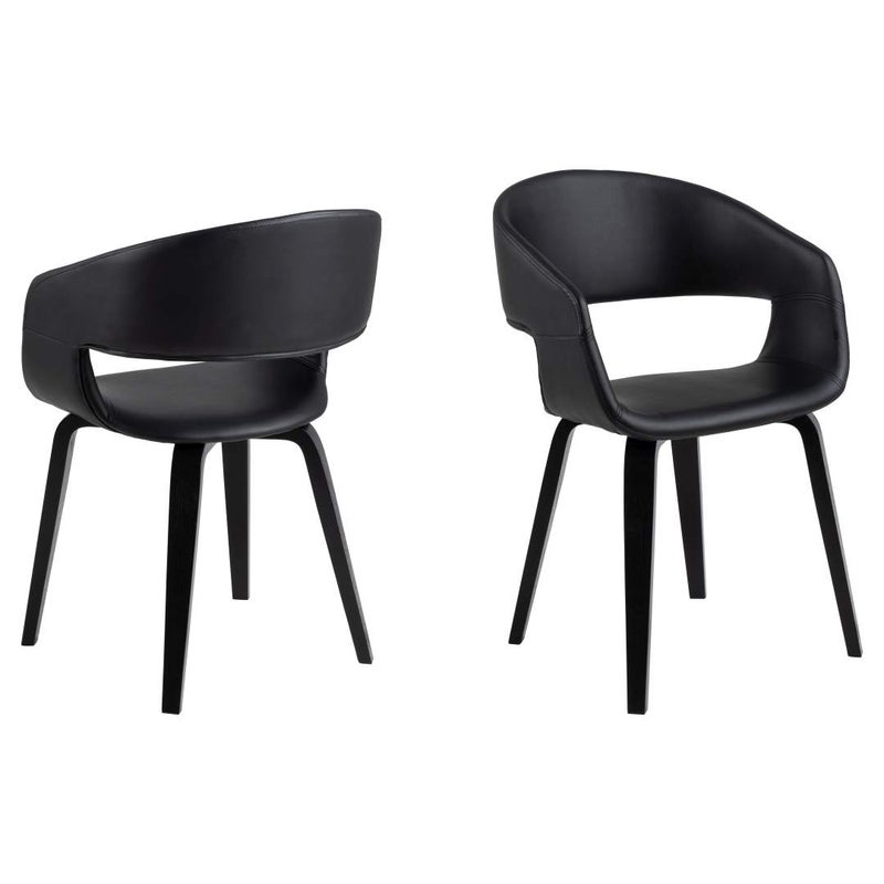 Nova krzesło stołowe z podłokietnikami skóra syntetyczna czarny.