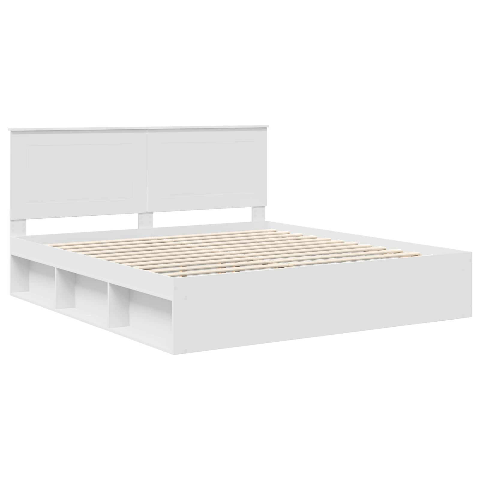 Cadre de lit Blanc 180 x 200 cm Pin massif - 4