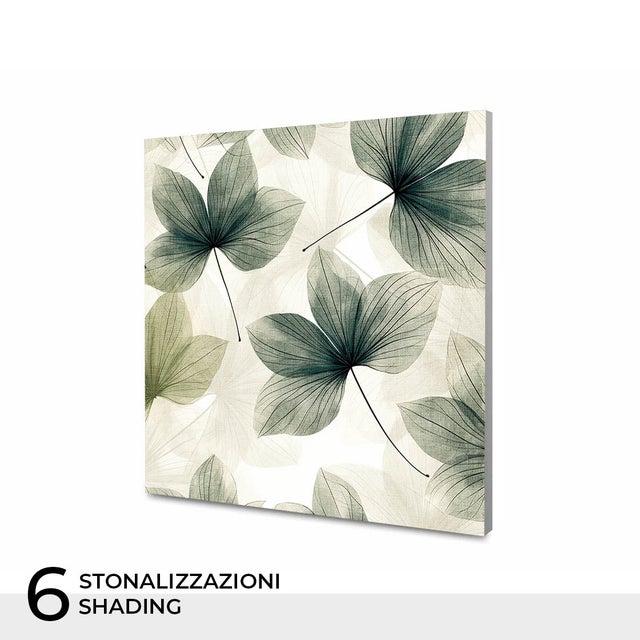 Pannello per Controsoffitto 60x60 cm Decorato Sky-Tile Foglie Verdi - in Fibra di Roccia - Euroclasse A1 - Prezzo a pannello