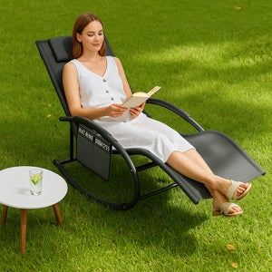 Lettino Prendisole Da Giardino Sedia A Sdraio Senior Pieghevole Extra - Foto 10