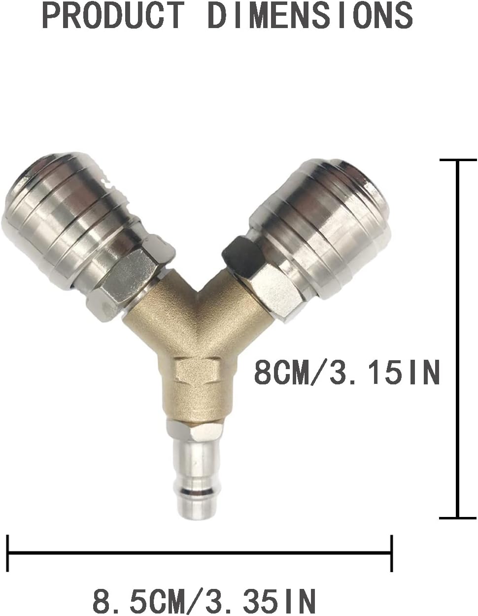 Distributeur d'air Comprimé, Connecteur d'air Comprimé,Interrupteur d'air Comprimé,Avec deux Connecteurs Filetés 1/4 Pouce,en laiton Antirouille - 3
