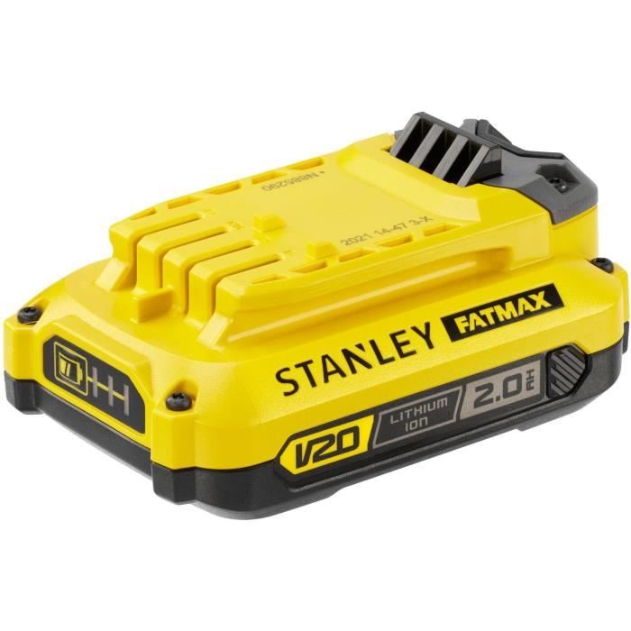 Batterie LITHIUM-ION 18V 2Ah - STANLEY Fatmax SFMCB202-XJ - Technologie améliorée gamme Fatmax V20 - 6