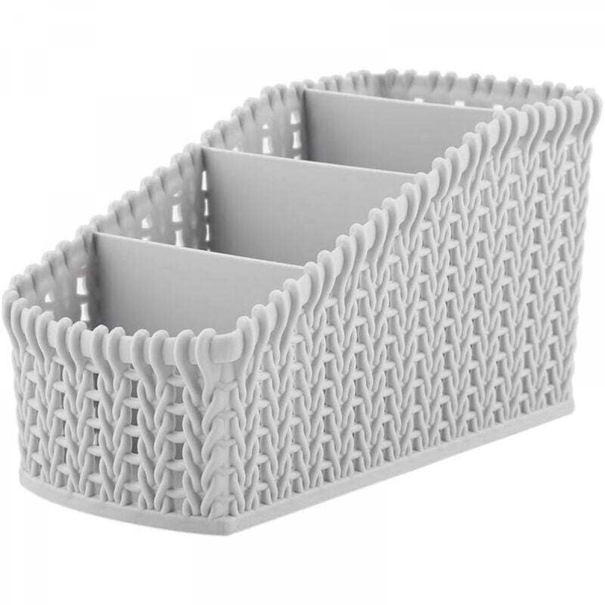 Organizator cosmetic pentru baie, pentru mașină de tuns, cutie de depozitare pentru birou cu grilă multiplă din ratan