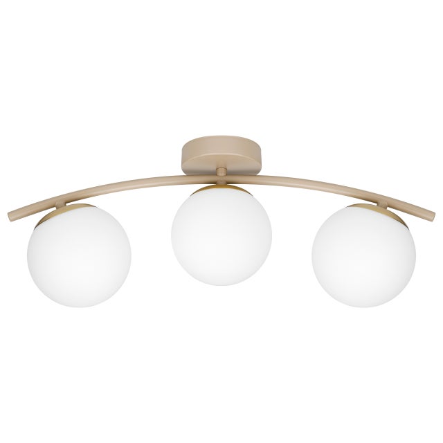 Lampa sufitowa wisząca LED Bali 3x E27 51cm żyrandol szklane kule loft beżowa MasterLED