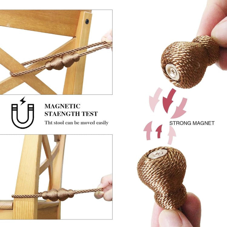 Zestaw 2 dekoracyjnych magnetycznych uchwytów do zasłon – do zasłon zewnętrznych - 2