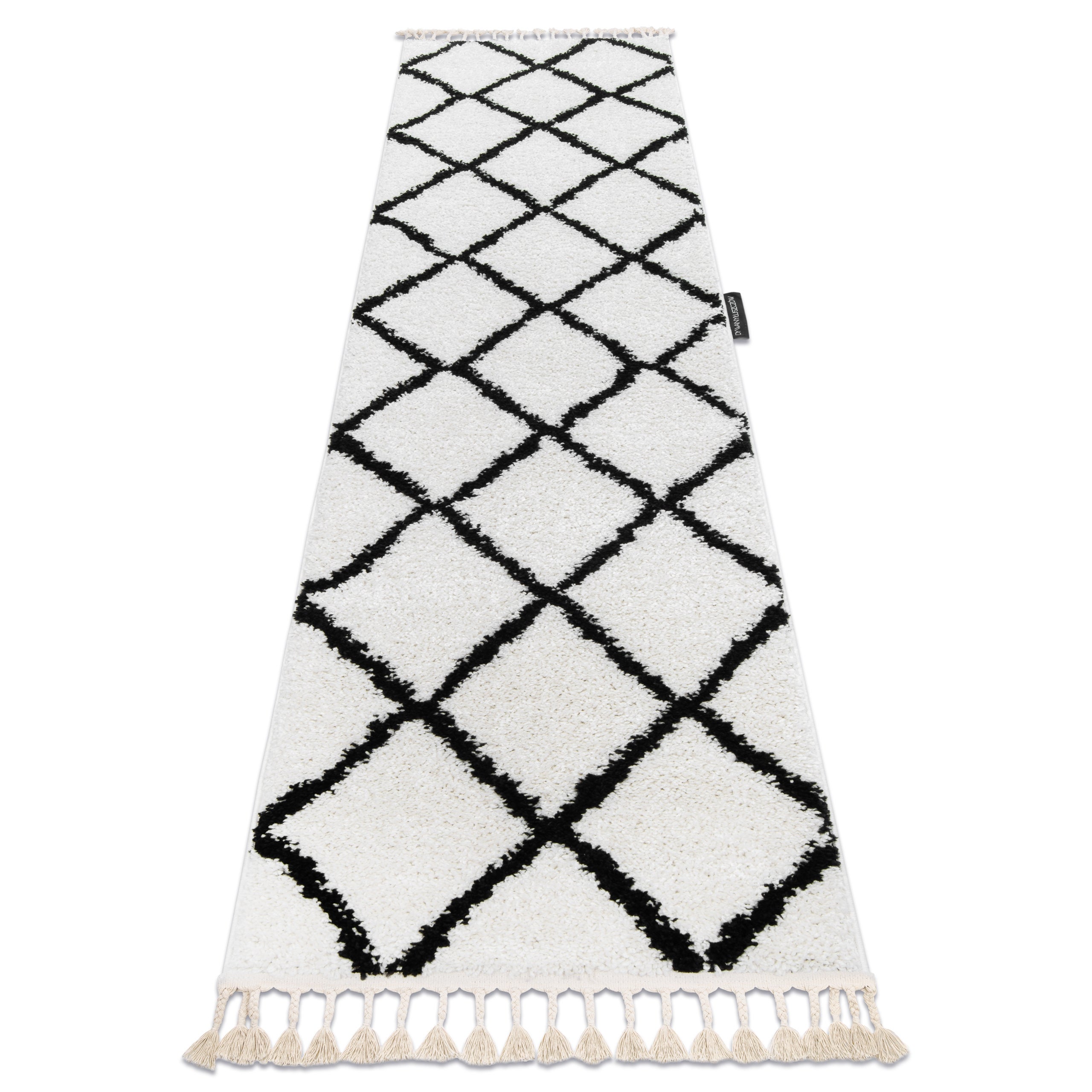 Dywan, Chodnik BERBER CROSS biały - do kuchni, przedpokoju, na korytarz 80x250 cm
