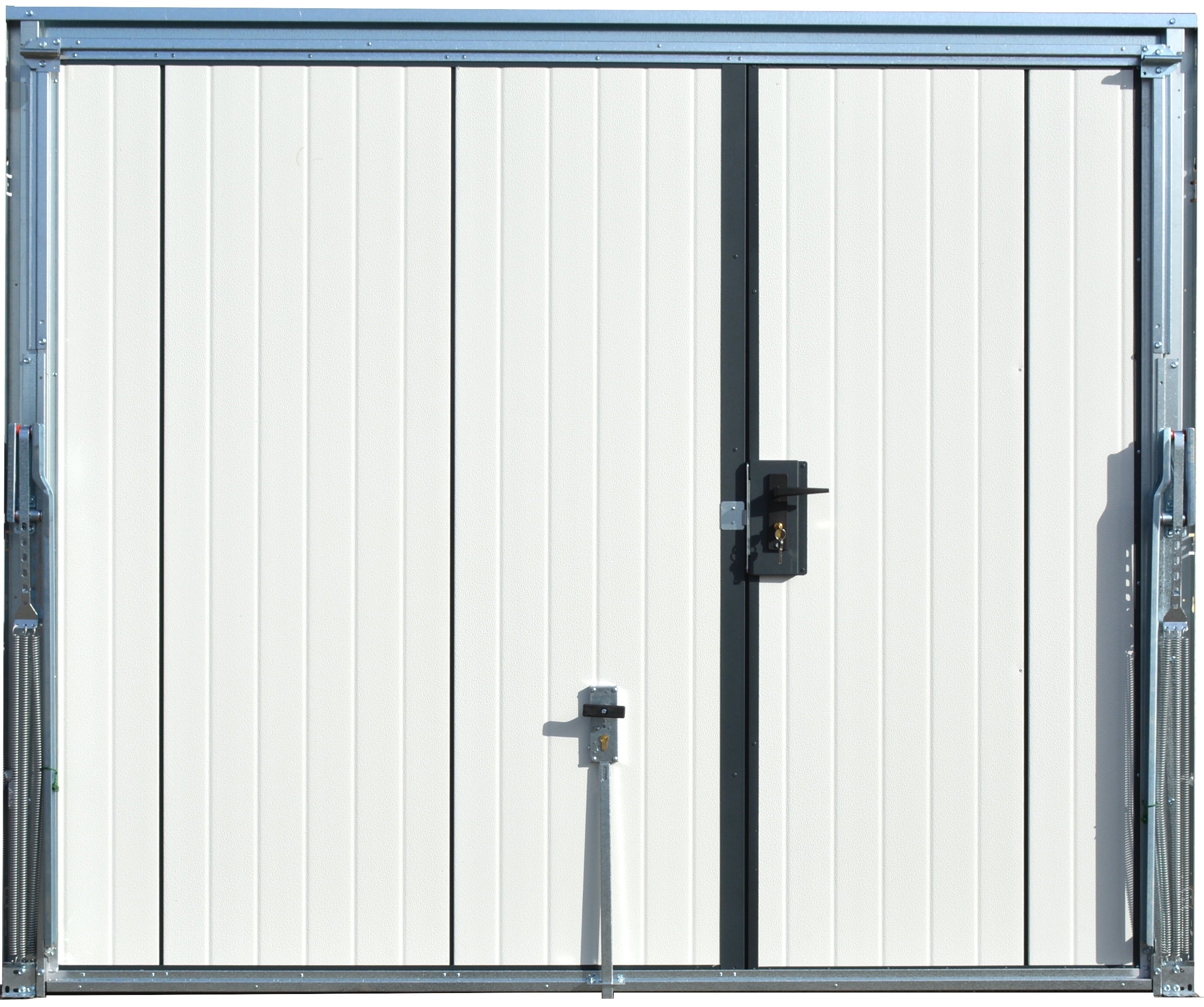 Porte de garage basculante blanc avec portillon gauche l.240 x H.200 cm x Ep.20 mm - 4