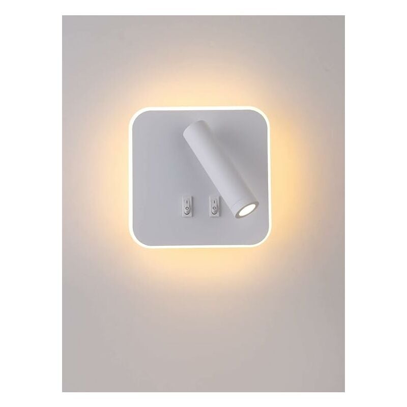 Regulowana lampka nocna, lampa ścienna do wnętrza hotelu, lampa ścienna do korytarza z przełącznikiem, światło trójkolorowe 12W