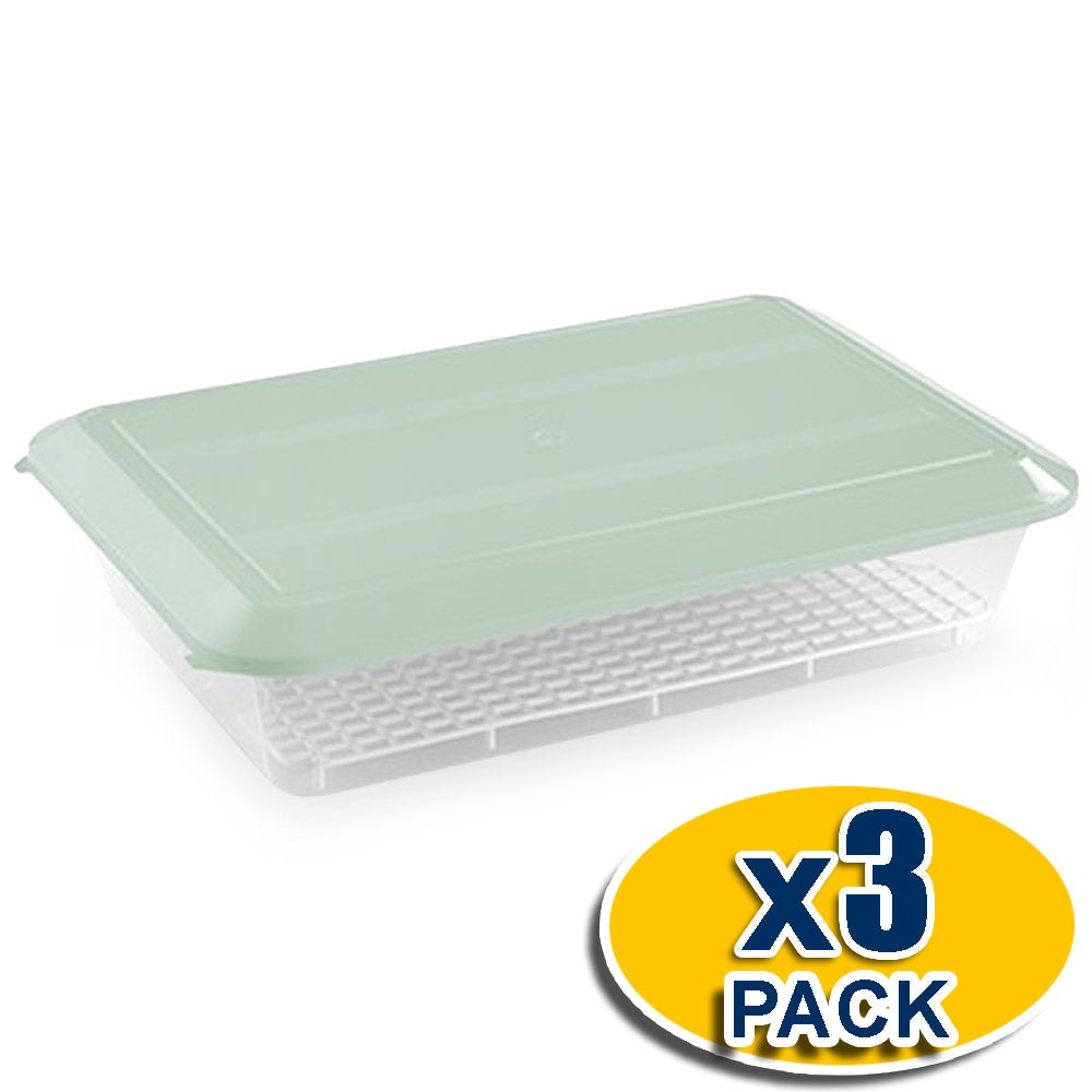 Lot de 3 bacs à glaçons en silicone avec couvercle - Certifié LFGB